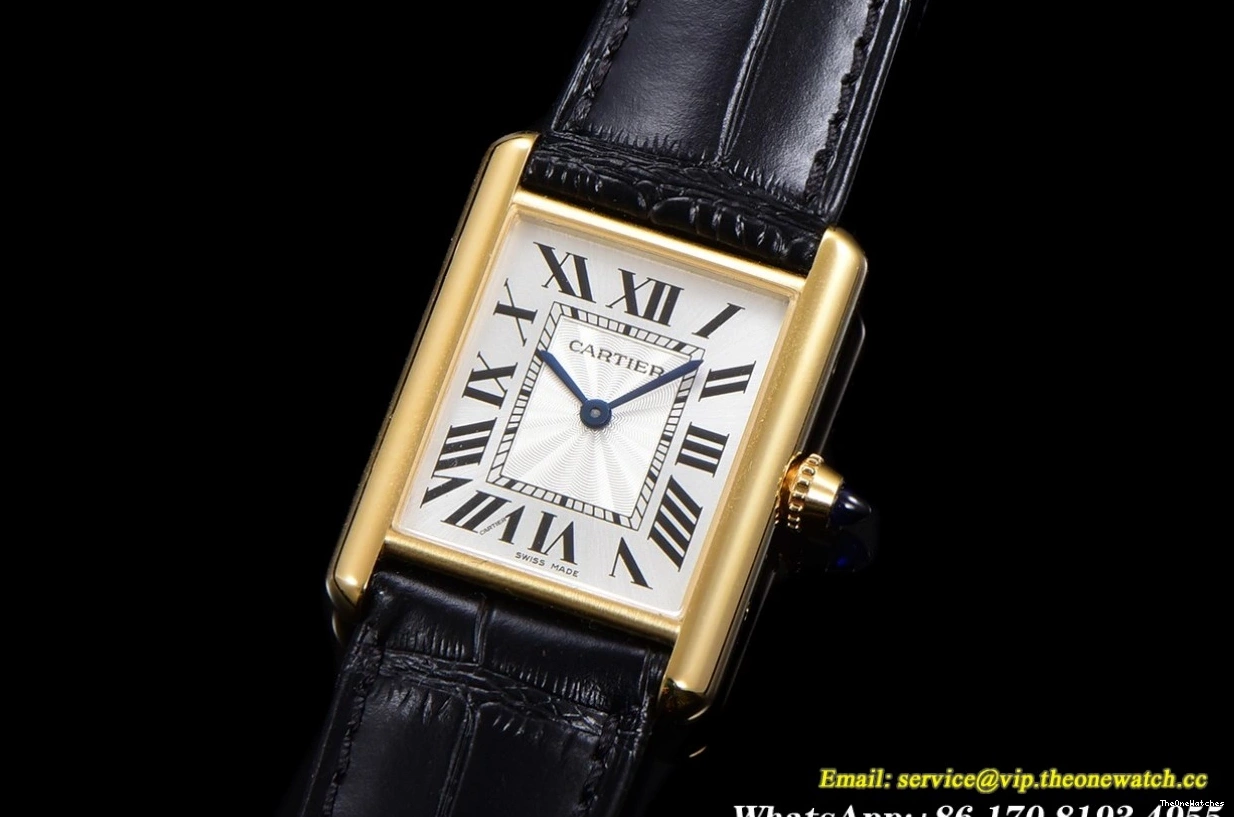 YG LE Black Dial - Tank Cartier F1F 25.5mm Quartz White Louis 0324